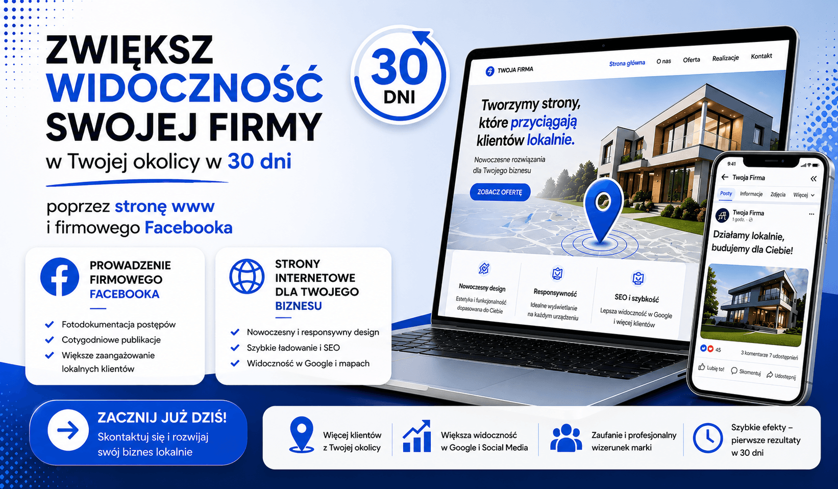 Placeholder laptopa z projektem strony